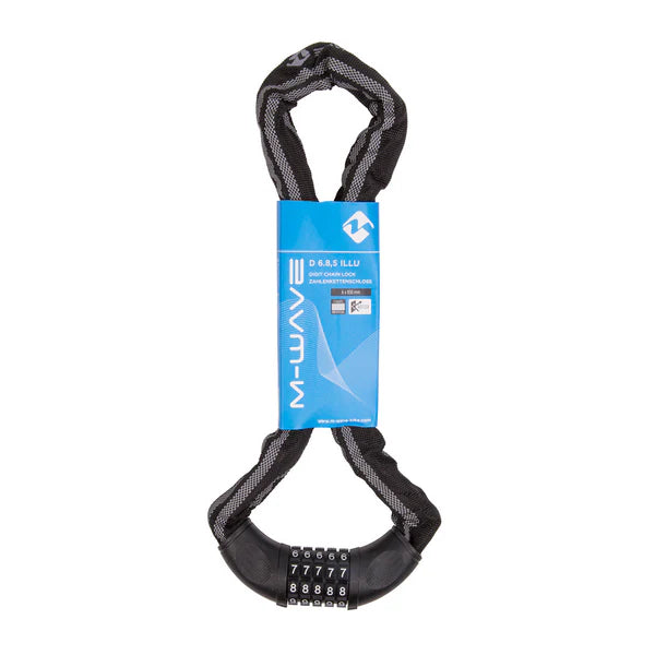Cadena Seguro de combinación Bicicleta M-Wave 6X850mm textil reflectivo